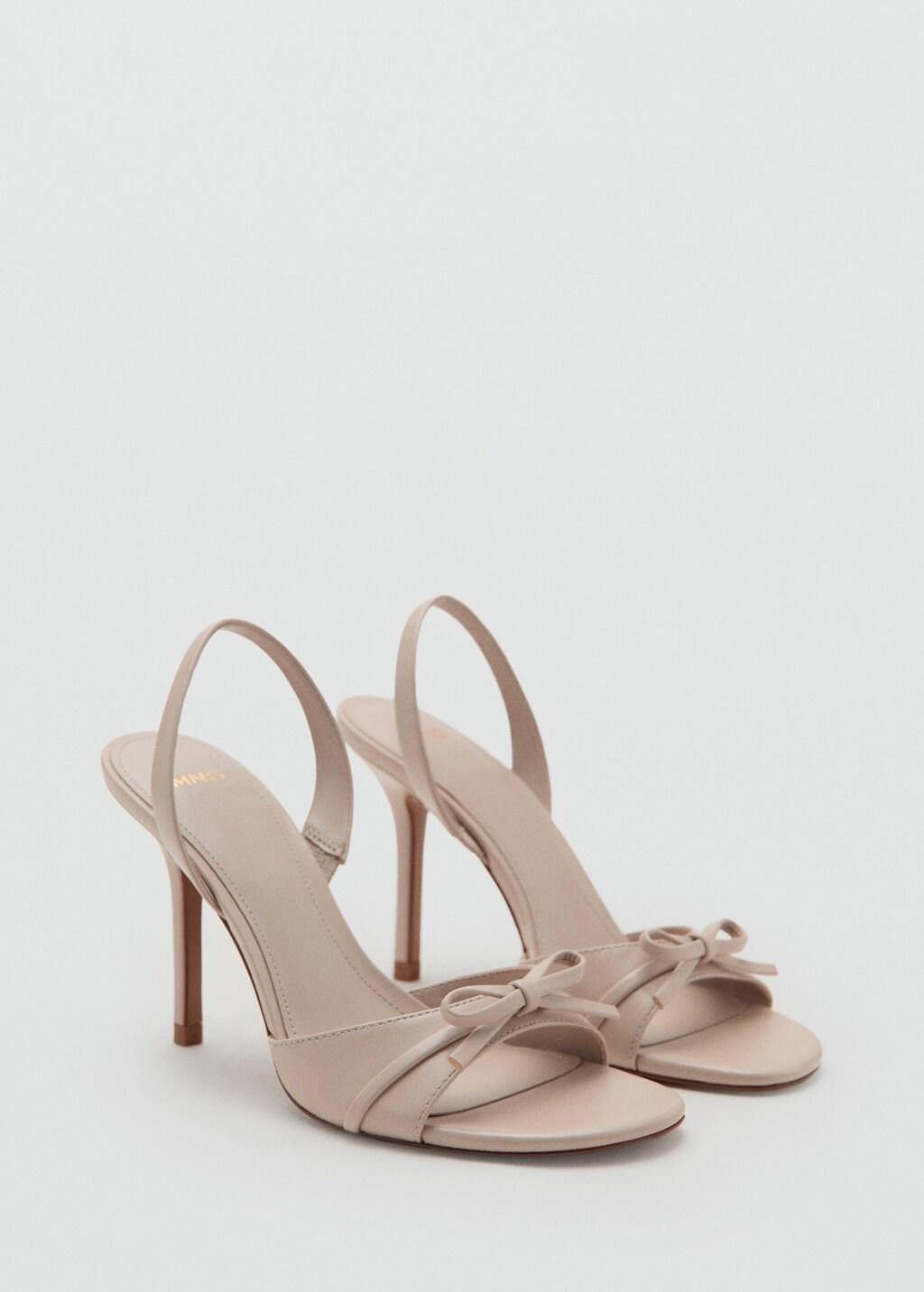 Pink Lt Pastel Strappy Heeled Sandals With Bow Detail, 0201_80, large image number 0