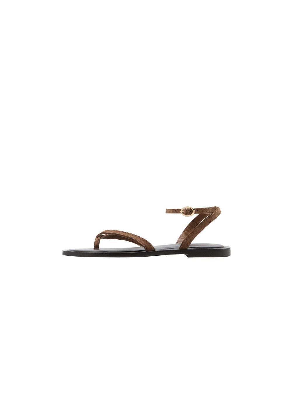 Brown Lt Pastel Cross-Strap Leather Sandals, 0201_07, large image number 3