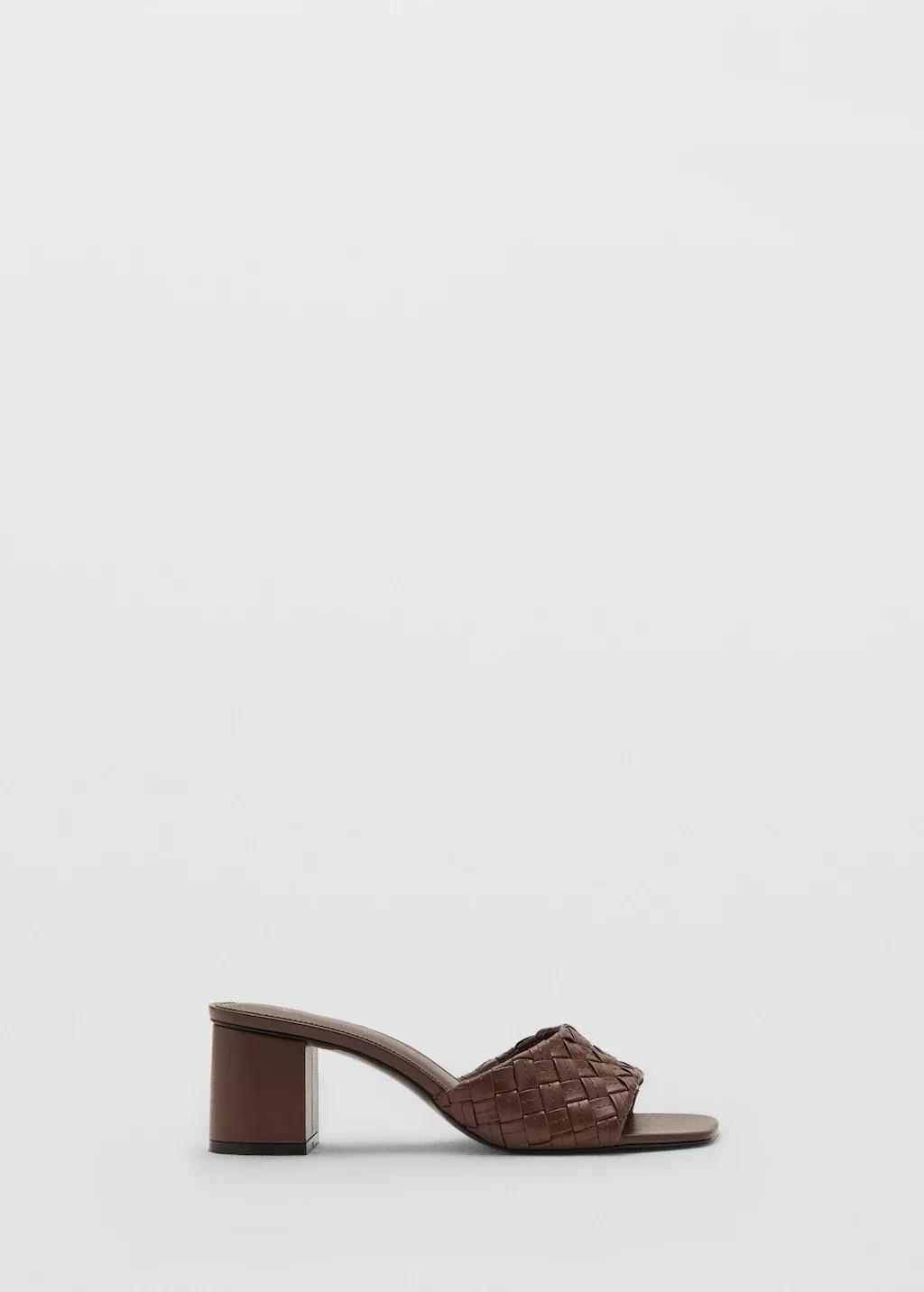 Brown Sandals With Braided Strap, Dark Brown, large image number 4