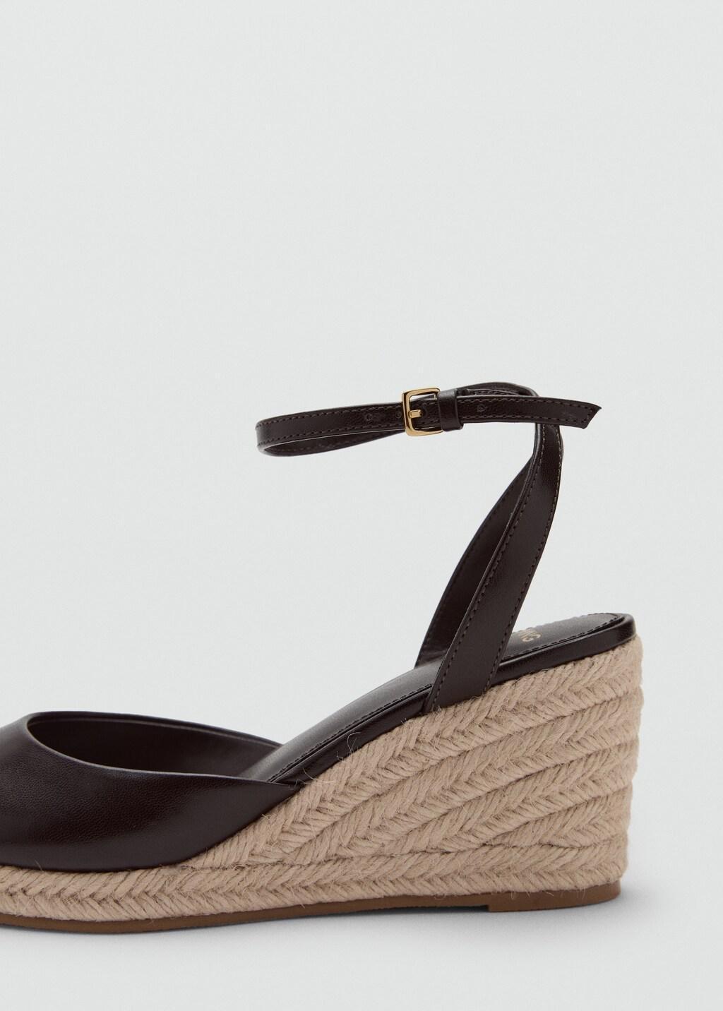 Brown Espadrille Wedge Sandal, Dark Brown, large image number 1