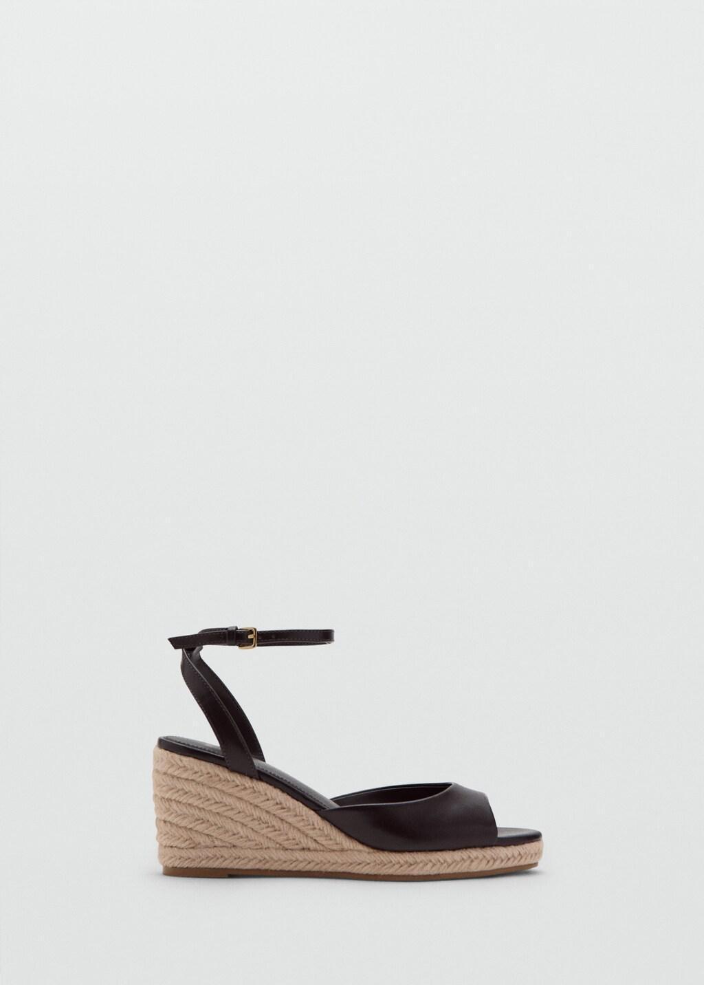 Brown Espadrille Wedge Sandal, Dark Brown, large image number 4