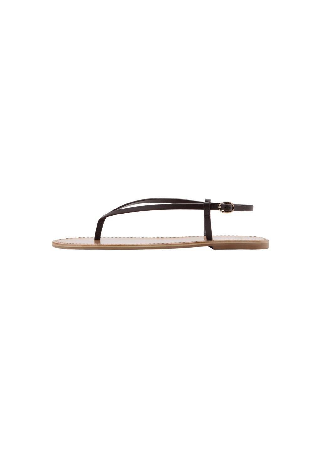 Red Leather Sandals With A Wide Strap, Dark Red, large image number 2