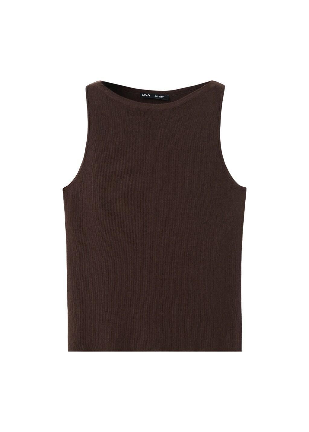 LIGHT BEIGE Fine knit boat neck top, Light Beige, large image number 6