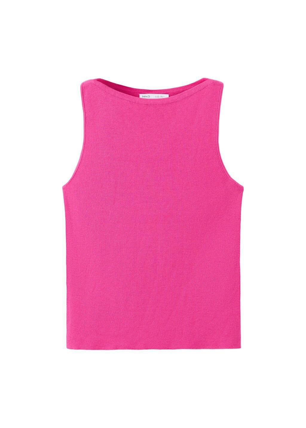 BRIGHT PINK Fine knit boat neck top, Bright Pink, large image number 5