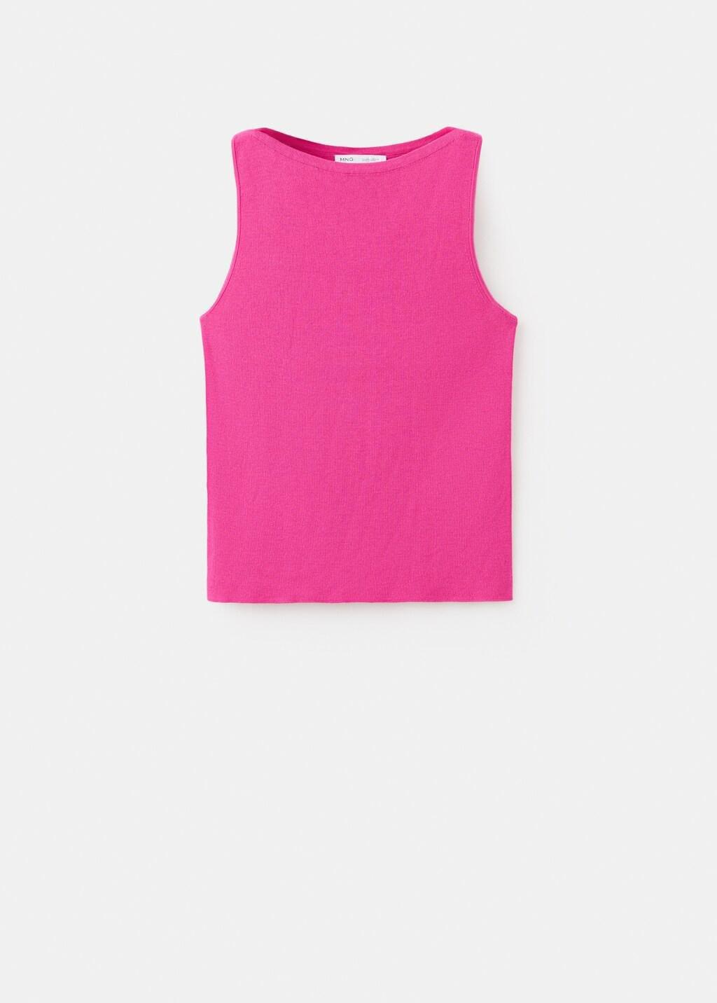 BRIGHT PINK Fine knit boat neck top, Bright Pink, large image number 6