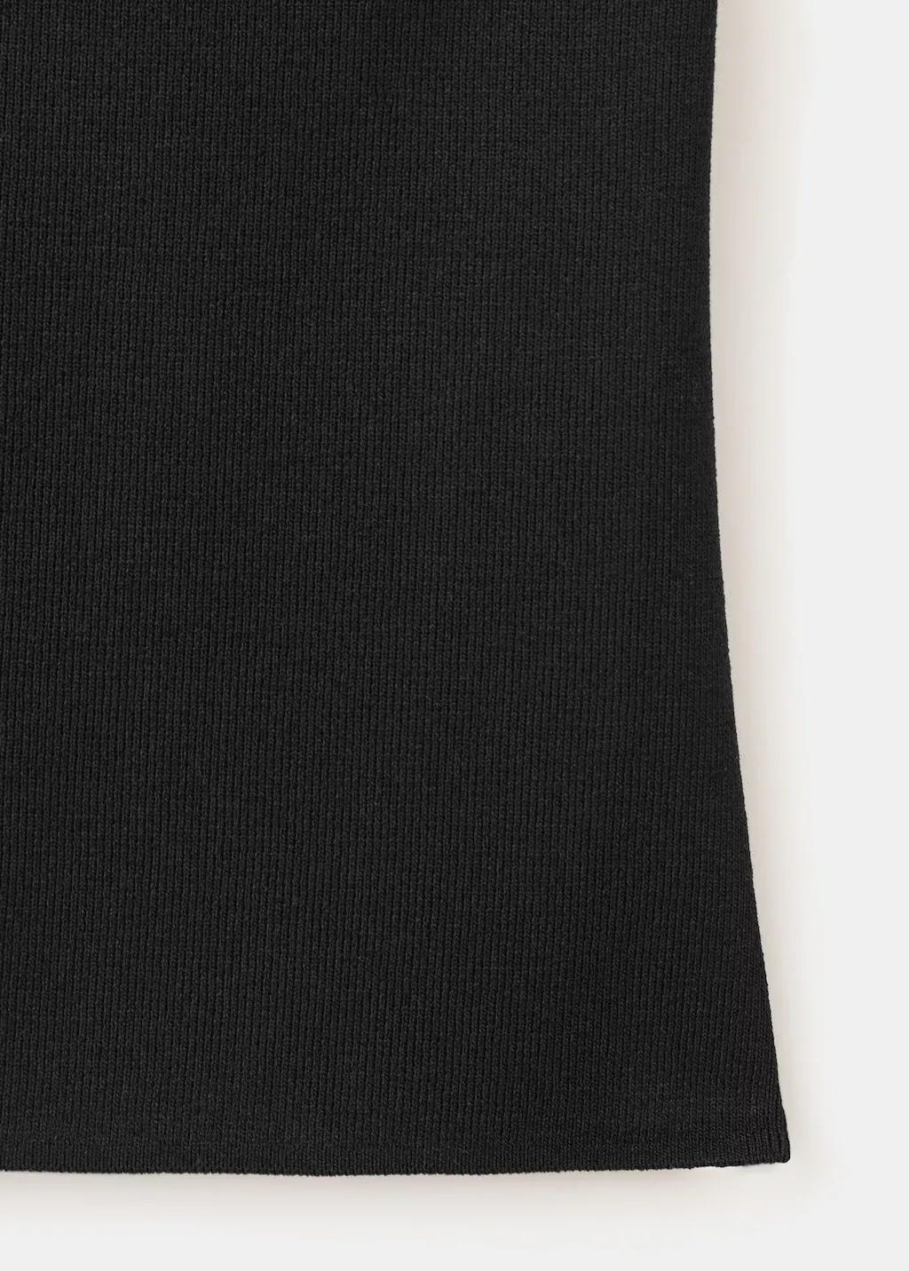 Black Knit Asymmetric Top, Black, large image number 5