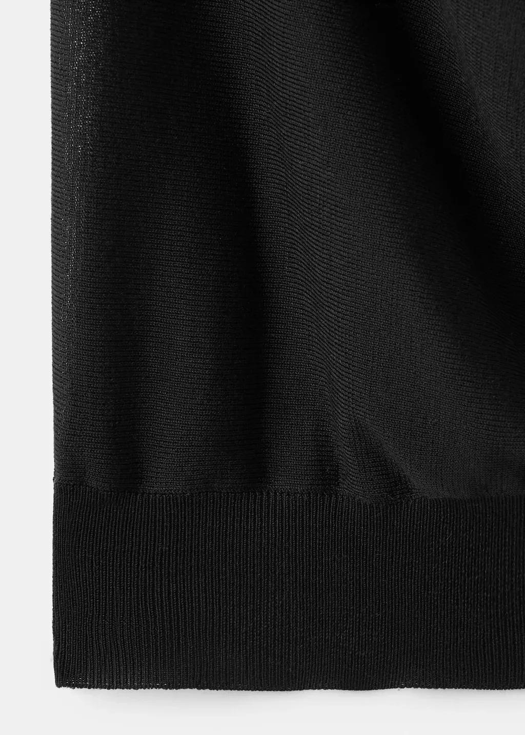 Black Fine-Knit Draped Top, Black, large image number 5