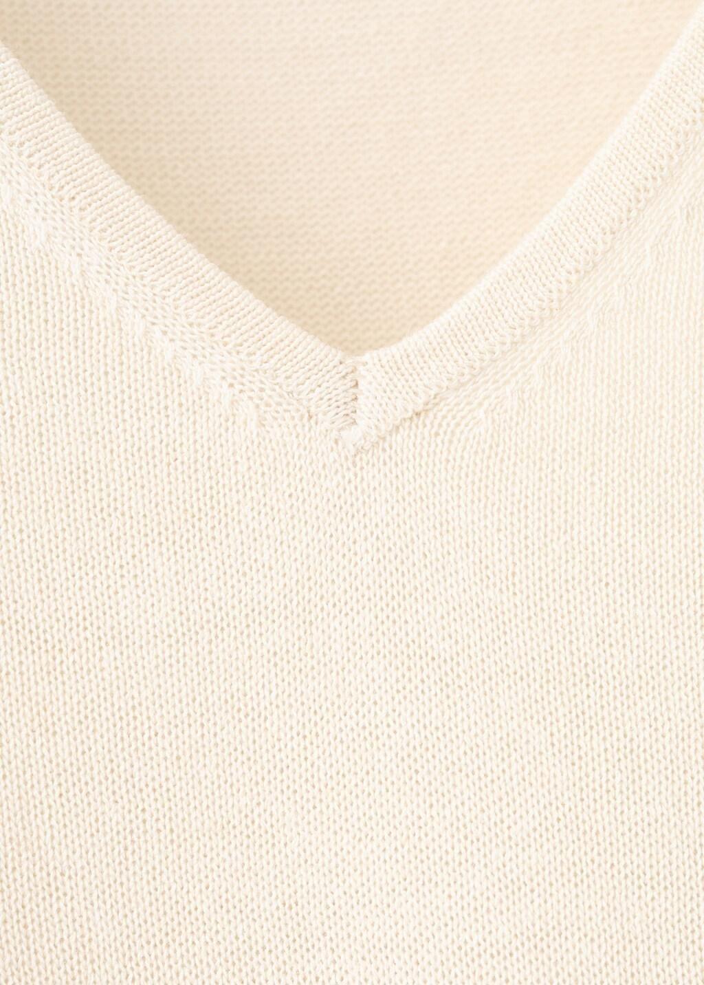 Brown V-Neck Knit Top, Light Pastel Brown, large image number 1