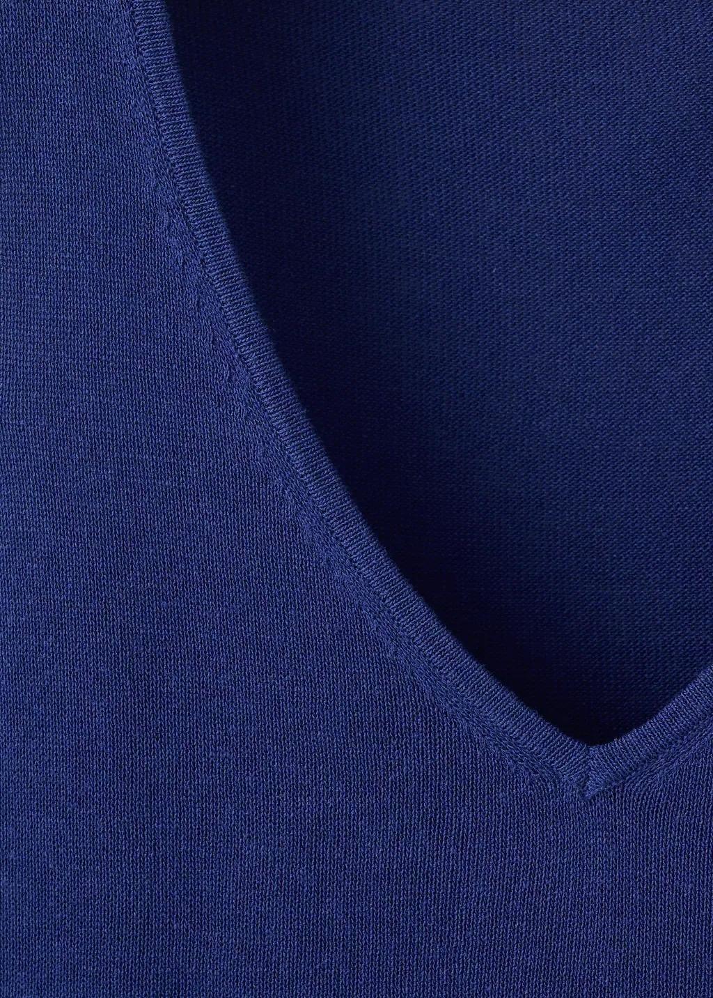 BRIGHT BLUE V-neck knit top, Bright Blue, large image number 1
