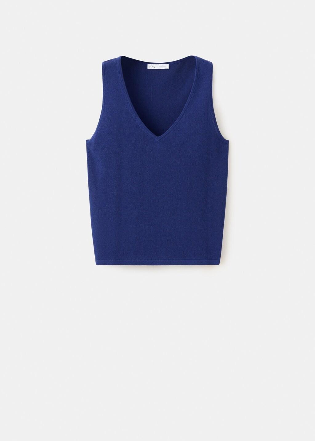 BRIGHT BLUE V-neck knit top, Bright Blue, large image number 7