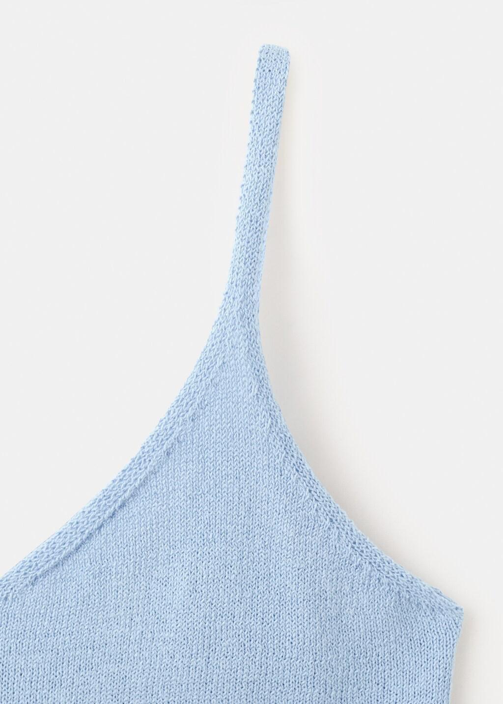 Blue Lt Pastel Knit Strap Top, Light-Pastel Blue, large image number 1