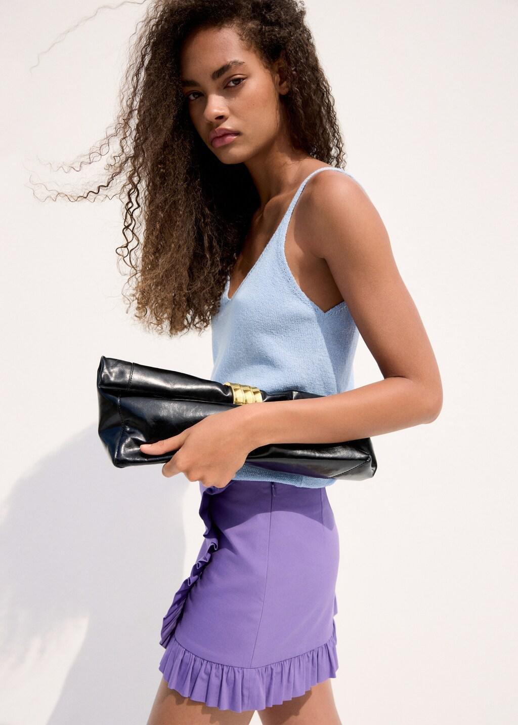 Blue Lt Pastel Knit Strap Top, Light-Pastel Blue, large image number 3