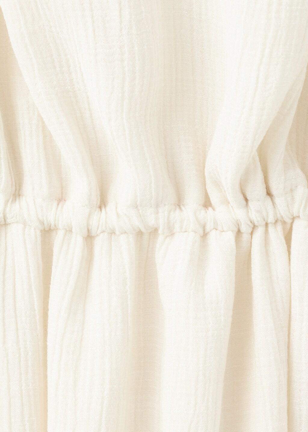 Beige Embroidered Cutwork Crinkle Dress, Light Beige, large image number 2