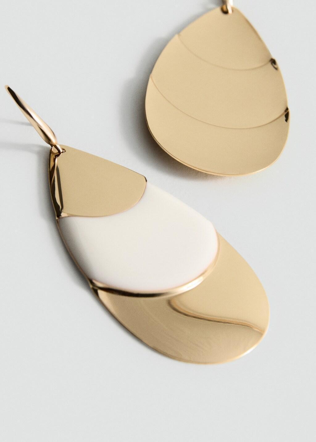 Gold Mixed Pendant Earrings, Gold, large image number 1