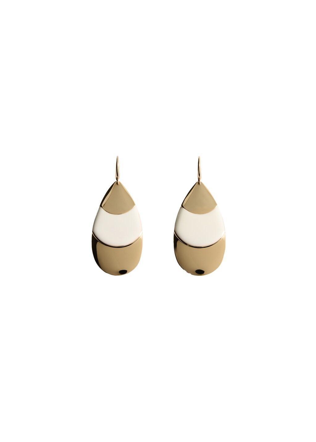 Gold Mixed Pendant Earrings, Gold, large image number 2