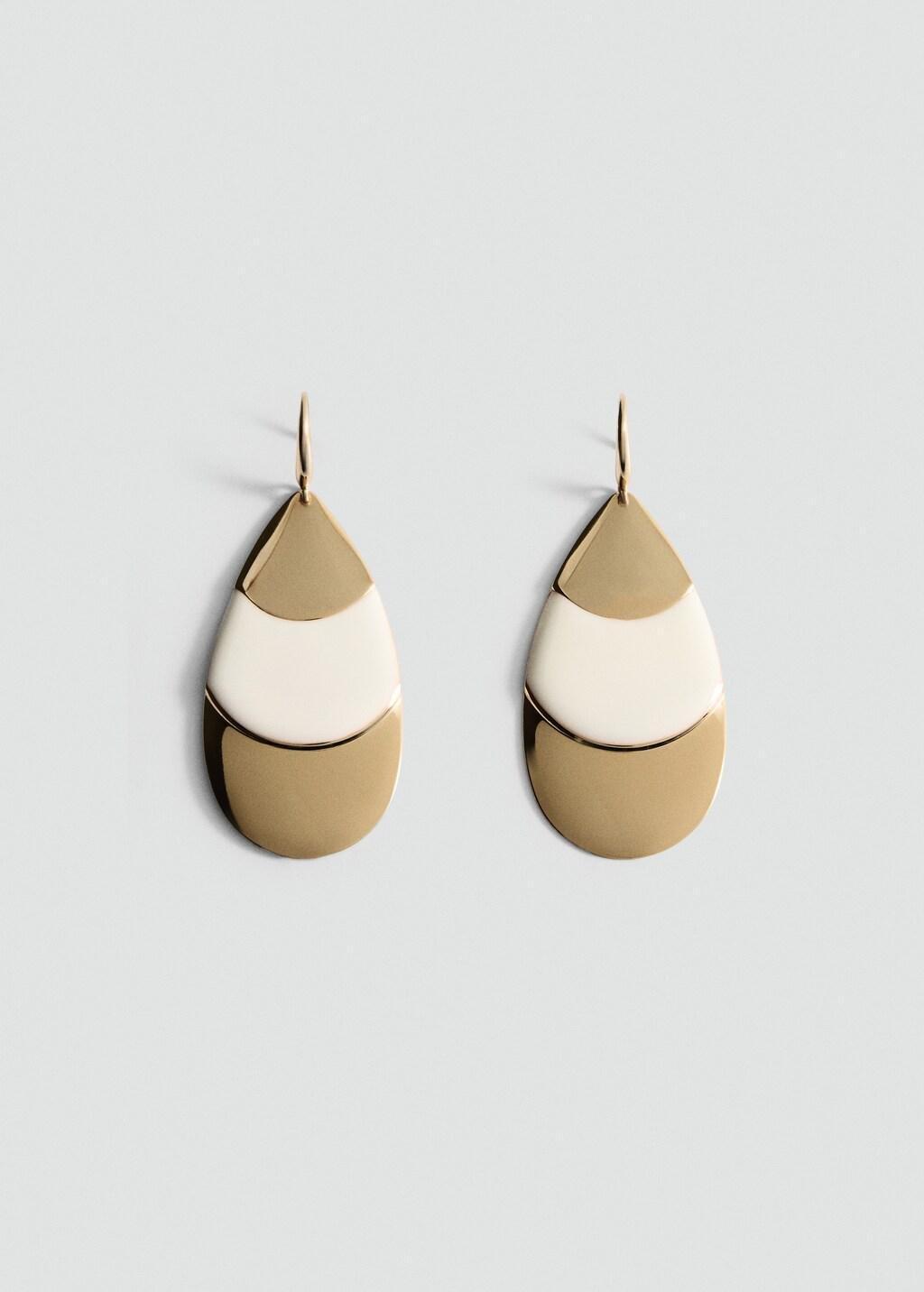 Gold Mixed Pendant Earrings, Gold, large image number 3