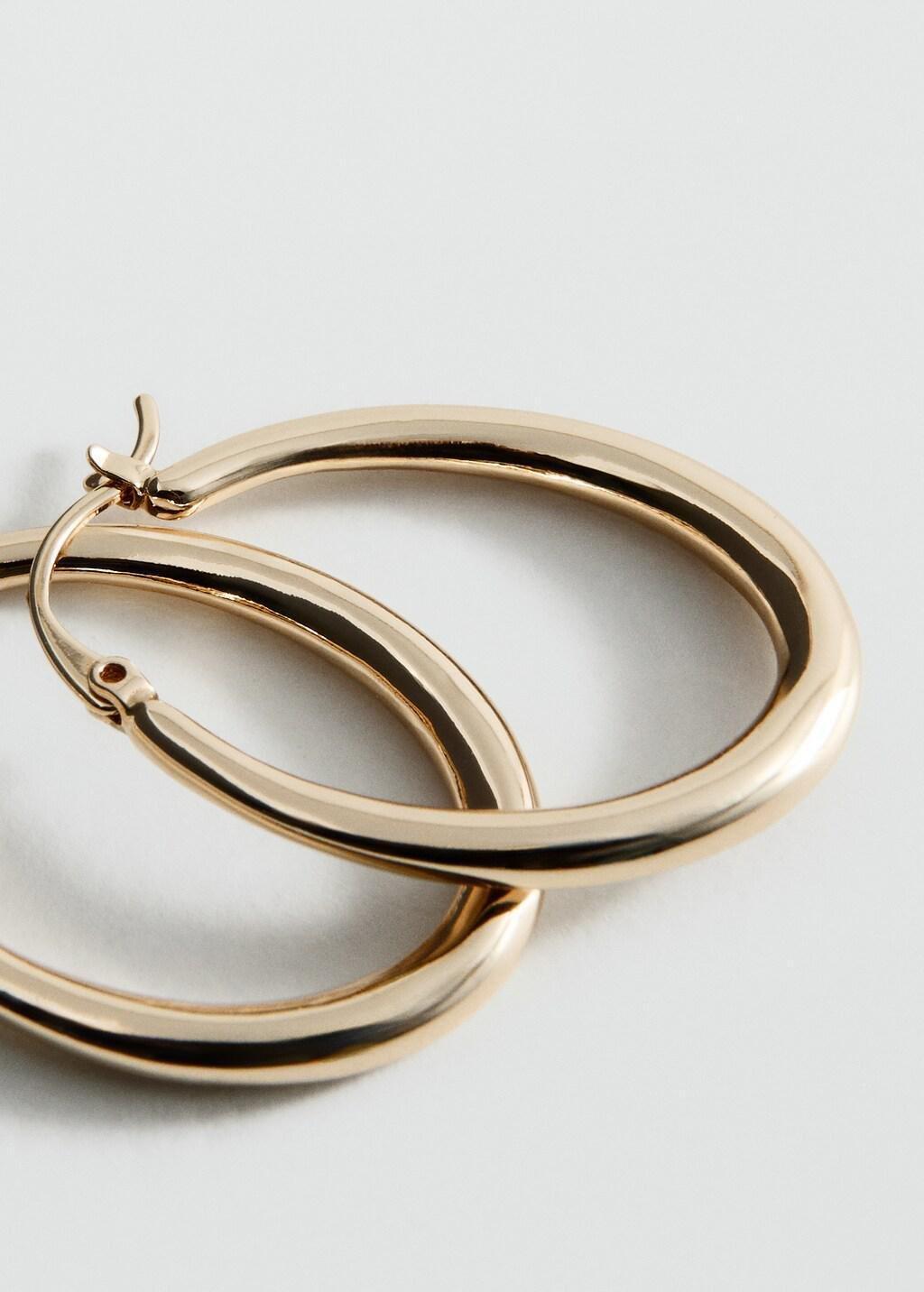 Gold Oval Hoop Earrings, Gold, medium