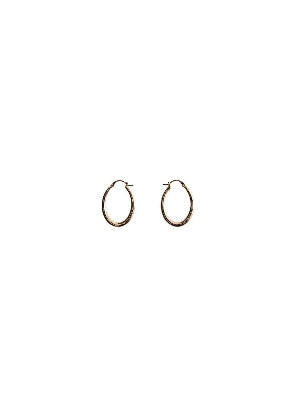 Gold Oval Hoop Earrings, Gold, medium
