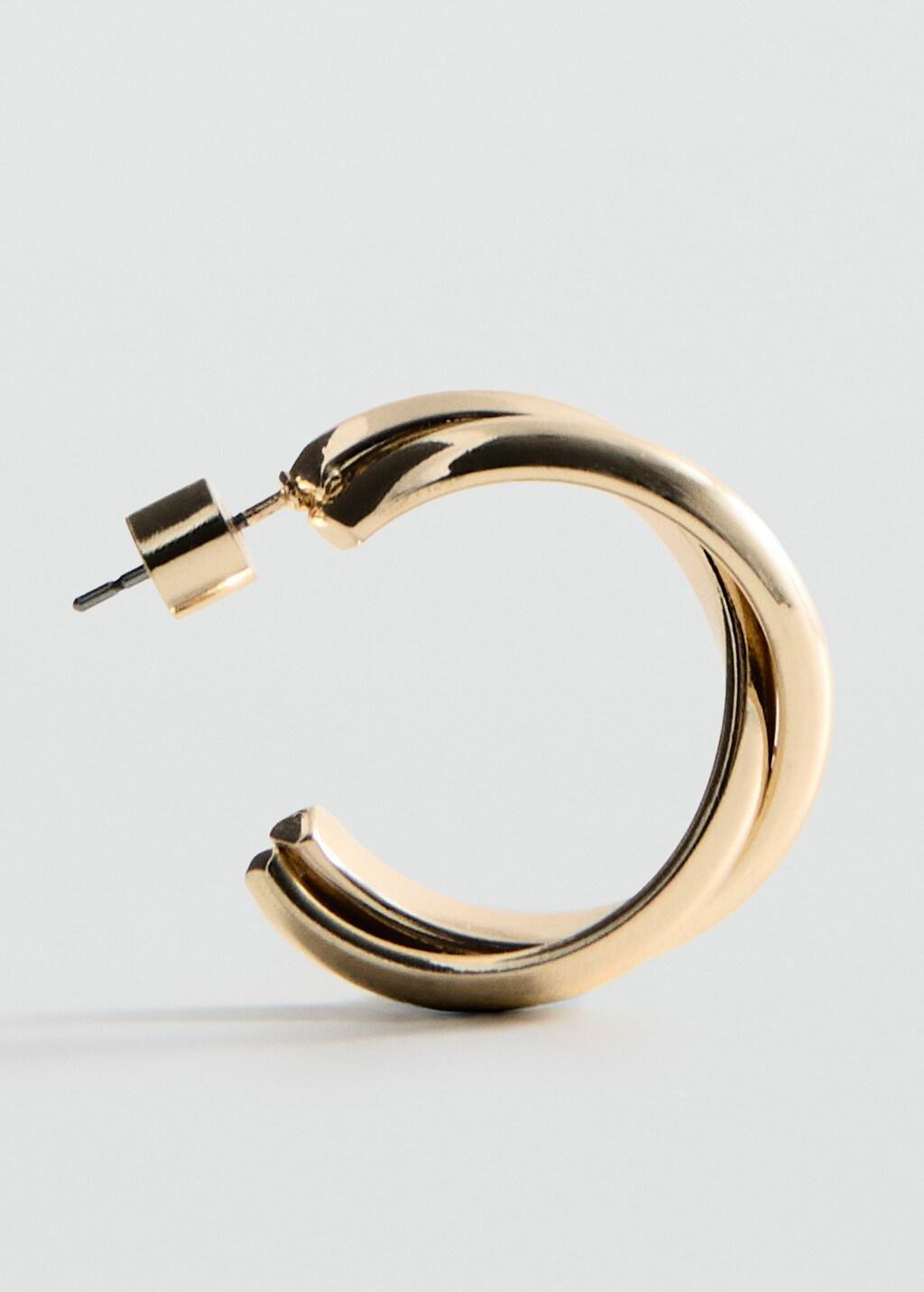 GOLD Interlinked hoop earrings, Gold, large image number 1