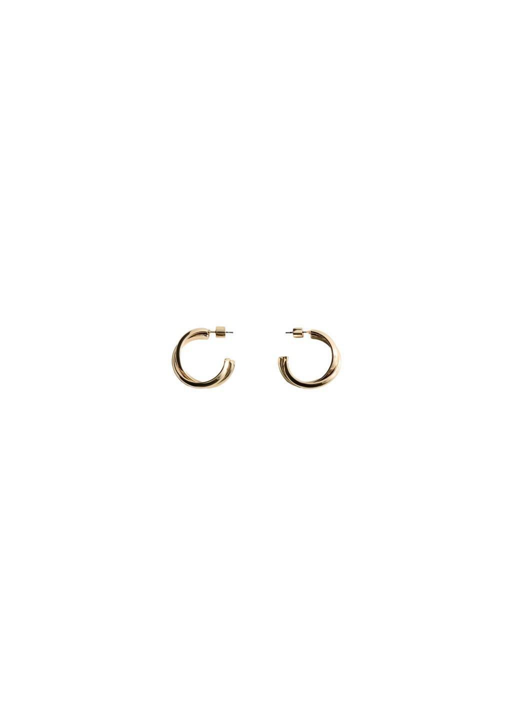 GOLD Interlinked hoop earrings, Gold, large image number 2