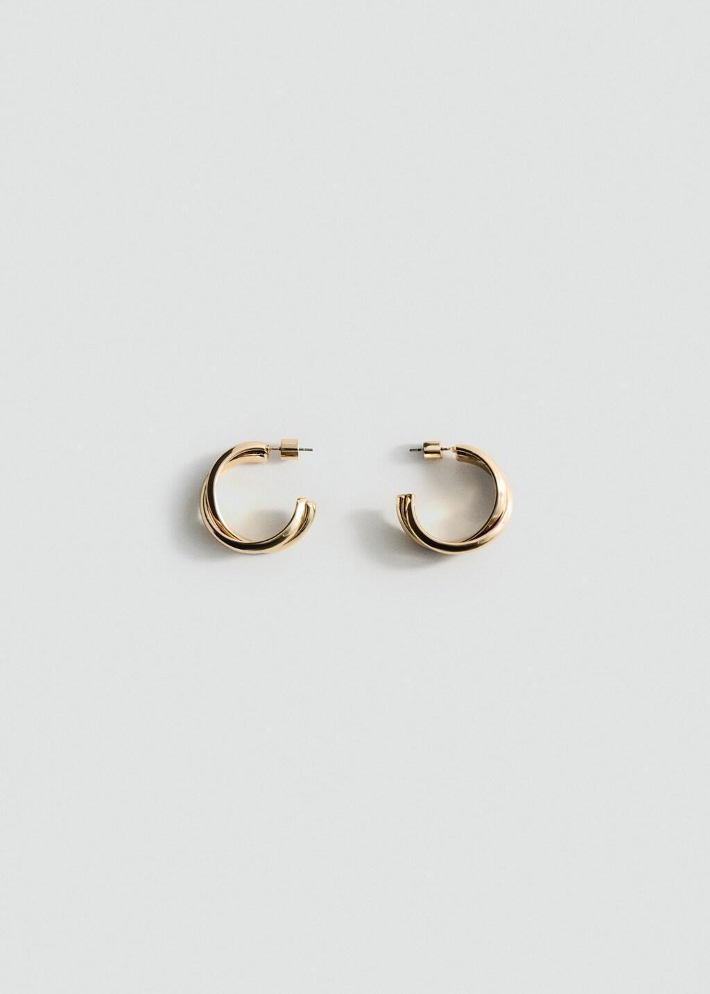 GOLD Interlinked hoop earrings, Gold, large image number 3