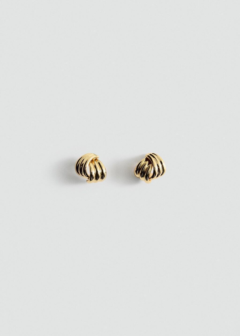 GOLD Intertwined knot earrings, Gold, large image number 3
