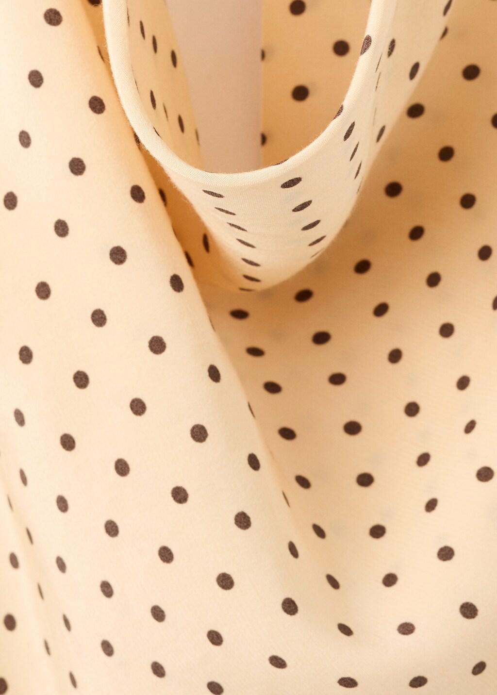 Yellow Polka Dot Dress With Draped Collar, Yellow, large image number 1