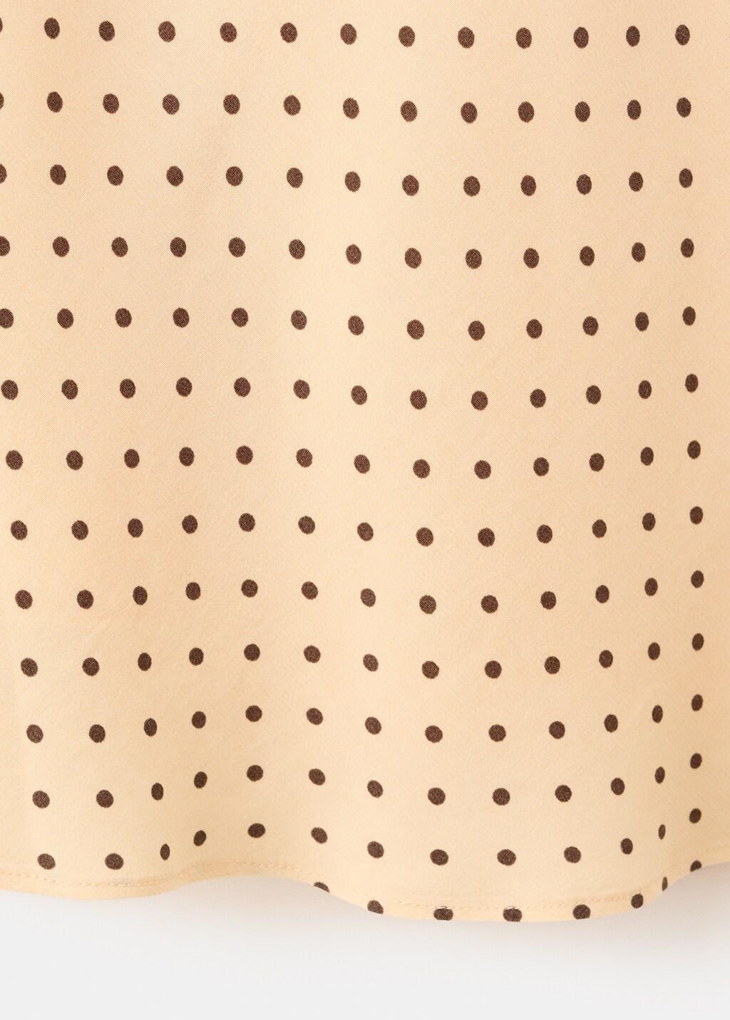 Yellow Polka Dot Dress With Draped Collar, Yellow, large image number 2