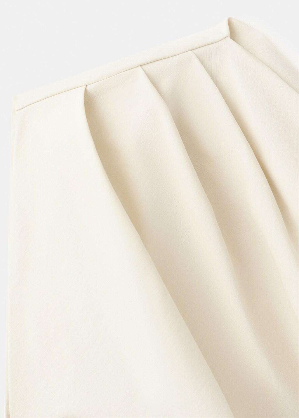 White Asymmetric Neckline Dress With Draped Detail, Natural White, large image number 5