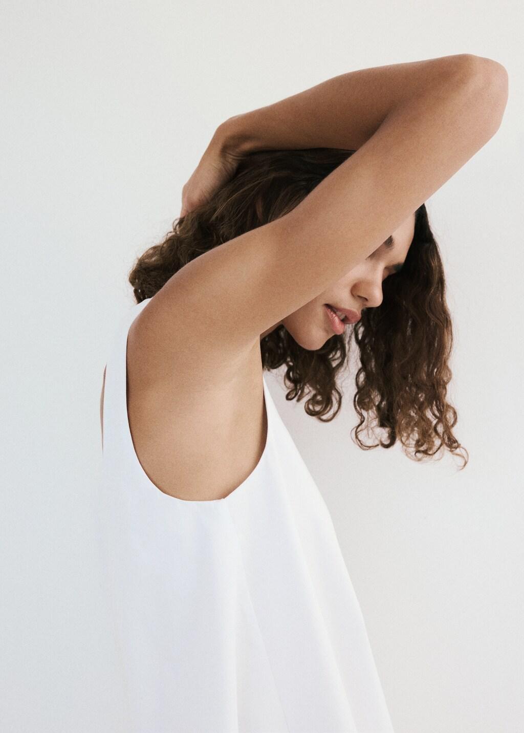 White Flared Cotton Dress, Natural White, large image number 4