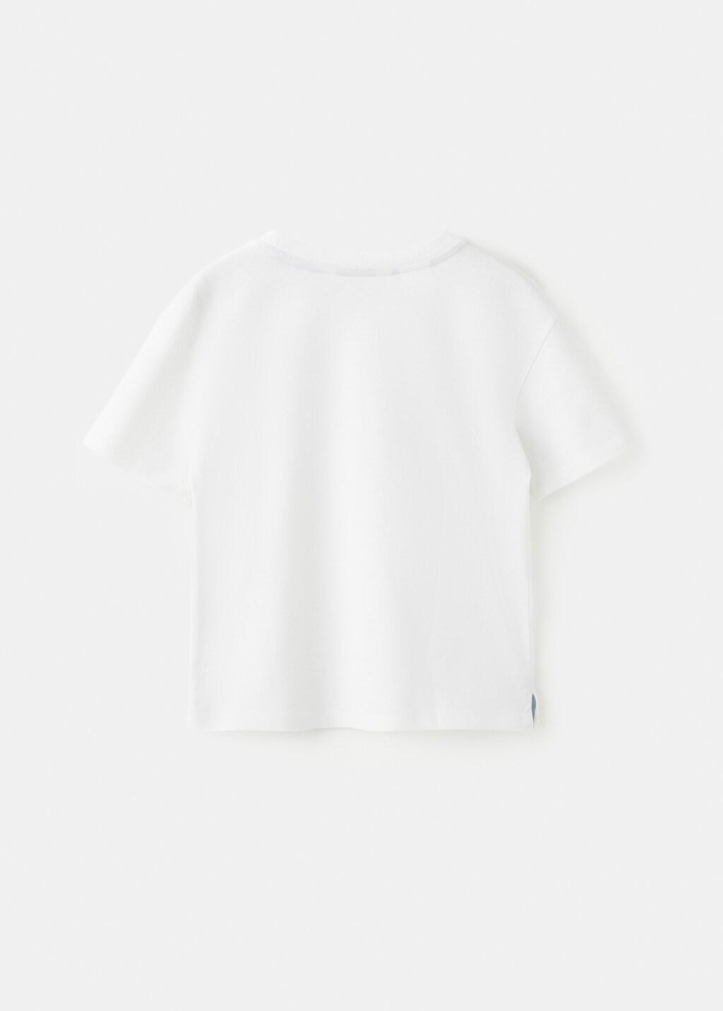 White Printed Cotton-Blend T-Shirt, Baby Boy, White, large image number 2