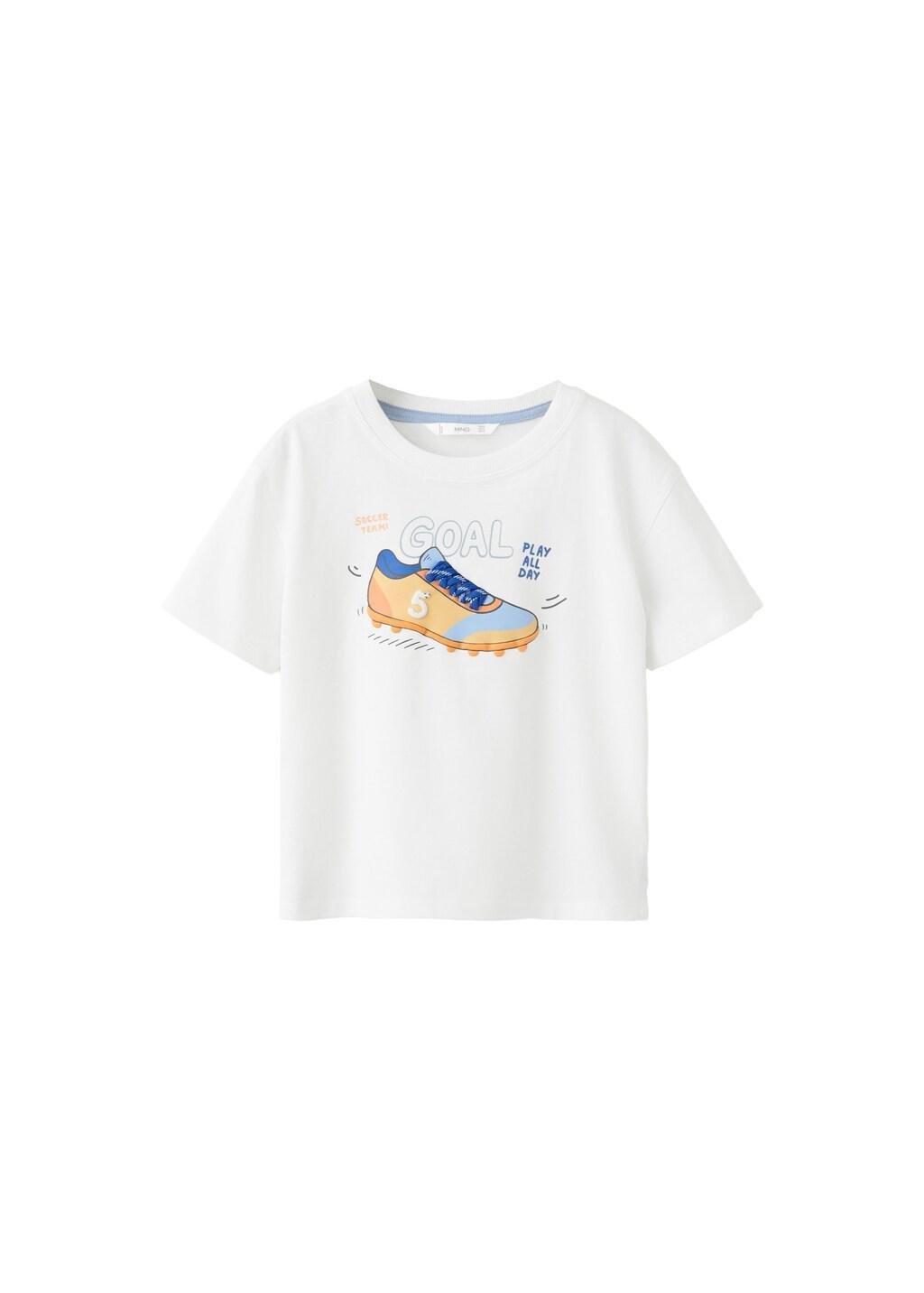White Printed Cotton-Blend T-Shirt, Baby Boy, White, large image number 5