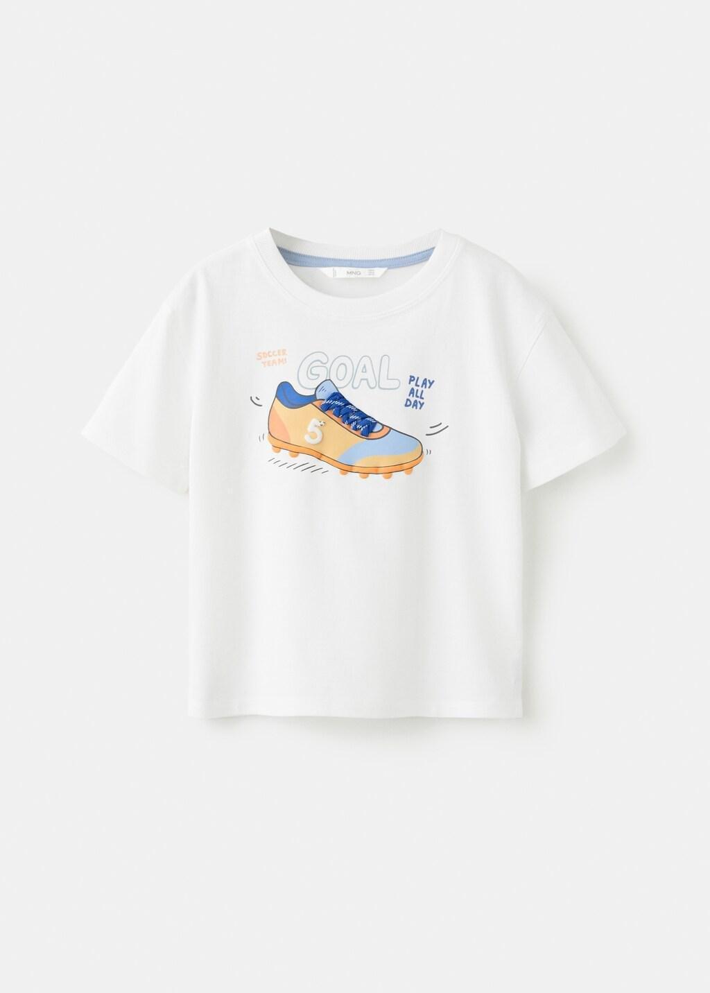 White Printed Cotton-Blend T-Shirt, Baby Boy, White, large image number 6