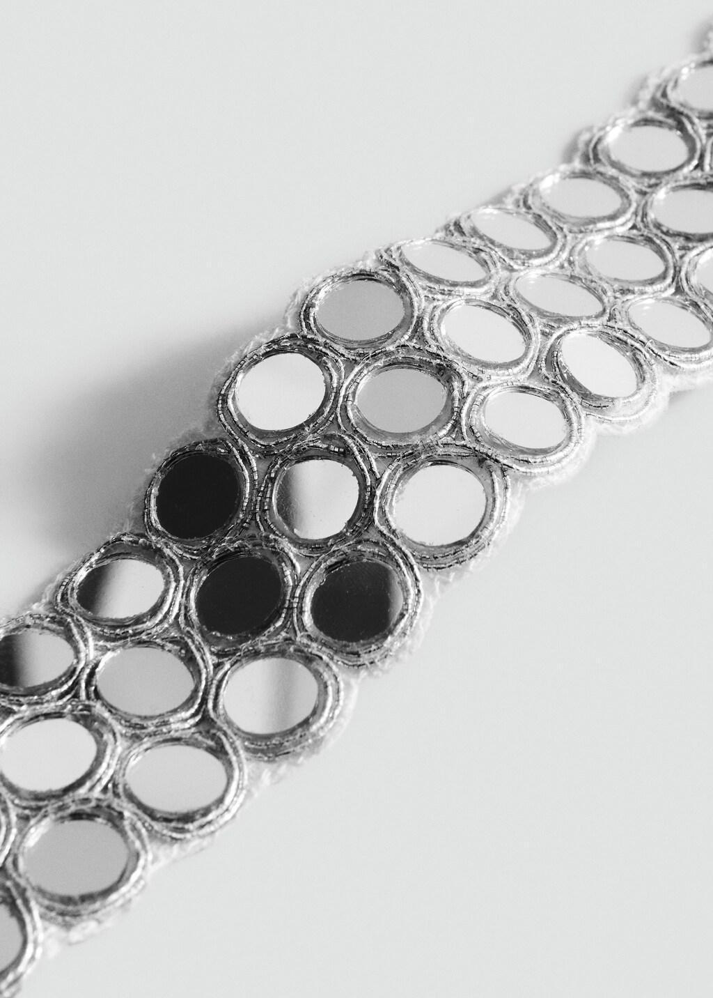 Silver Crystal Choker Necklace, Silver, large image number 0