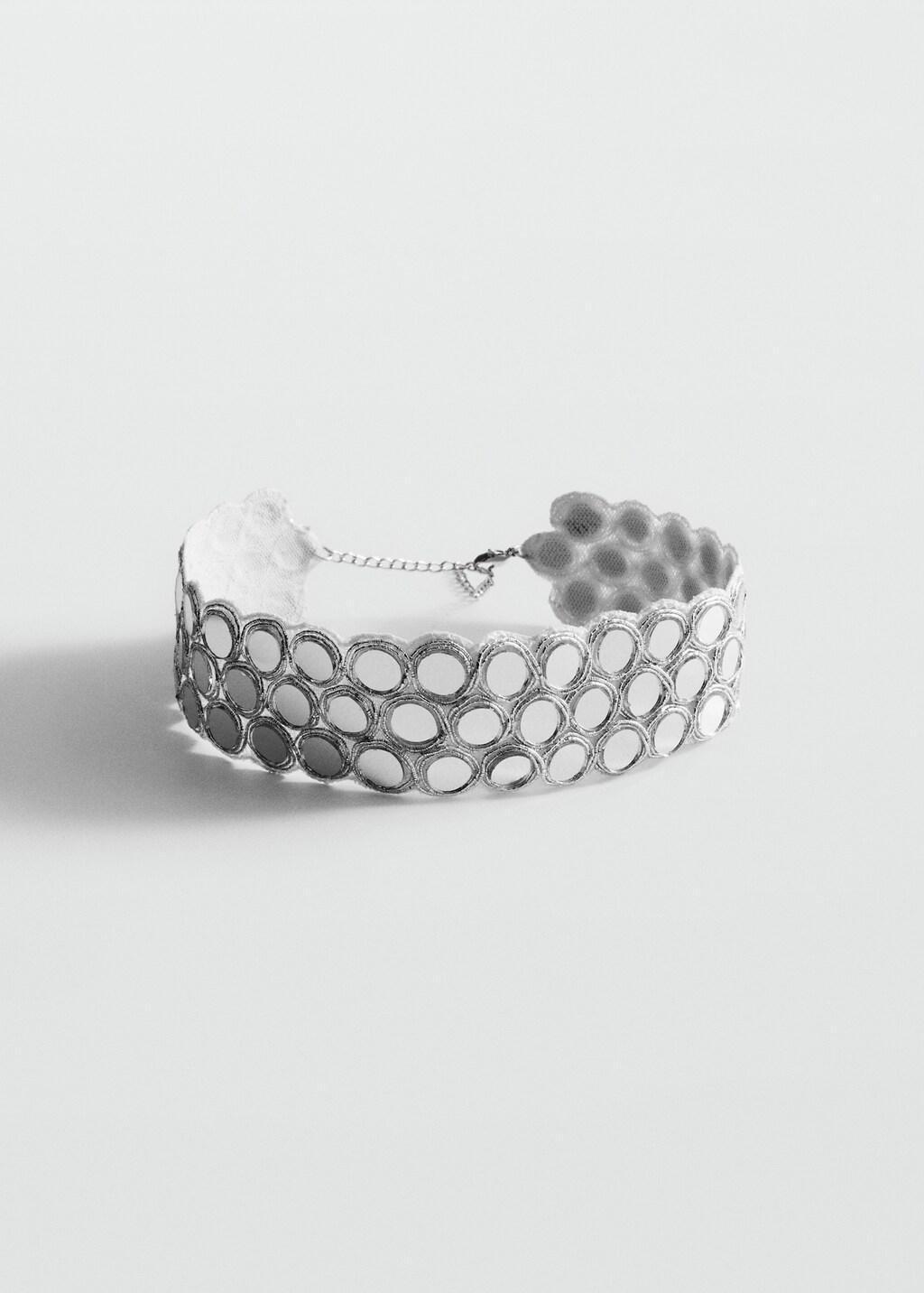 Silver Crystal Choker Necklace, Silver, large image number 3