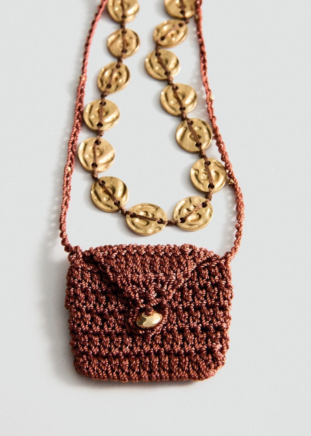 GOLD Set of 2 matching knitted necklaces, Gold, large image number 1