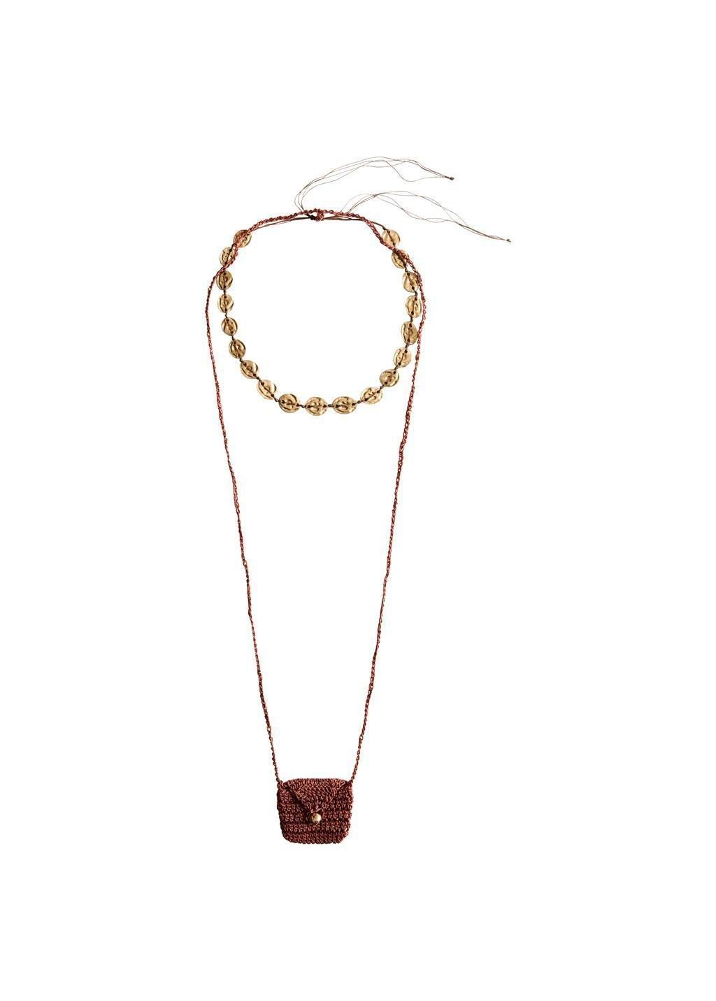 GOLD Set of 2 matching knitted necklaces, Gold, large image number 2