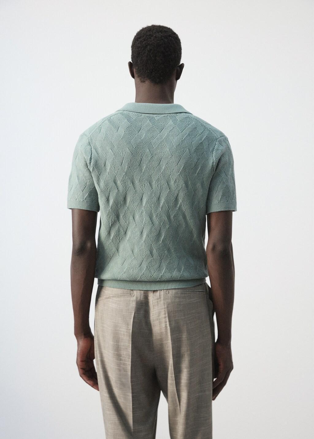 Green 100% Cotton Ribbed Structured Polo Shirt, Bright Green, large image number 2
