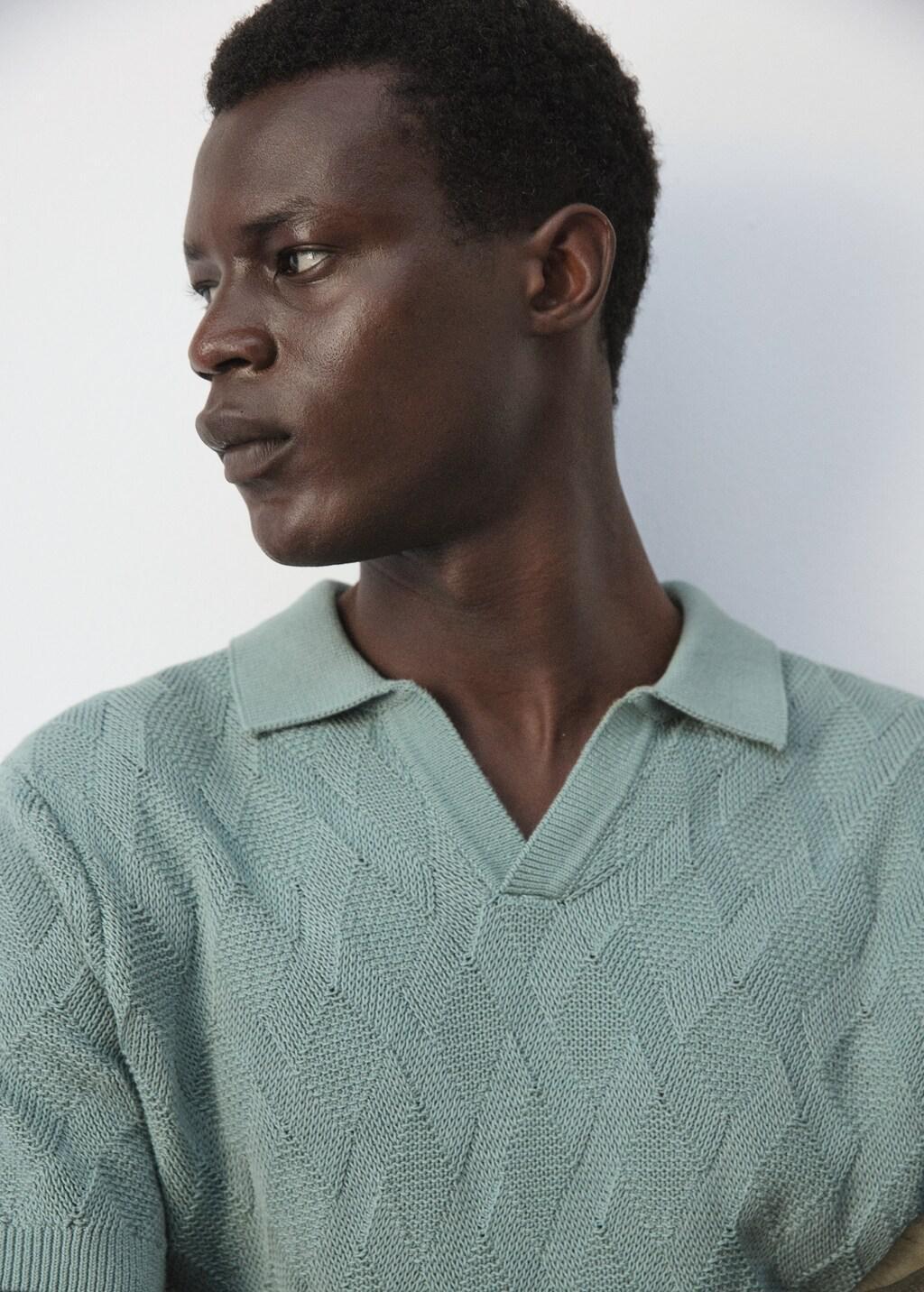 Green 100% Cotton Ribbed Structured Polo Shirt, Bright Green, large image number 4