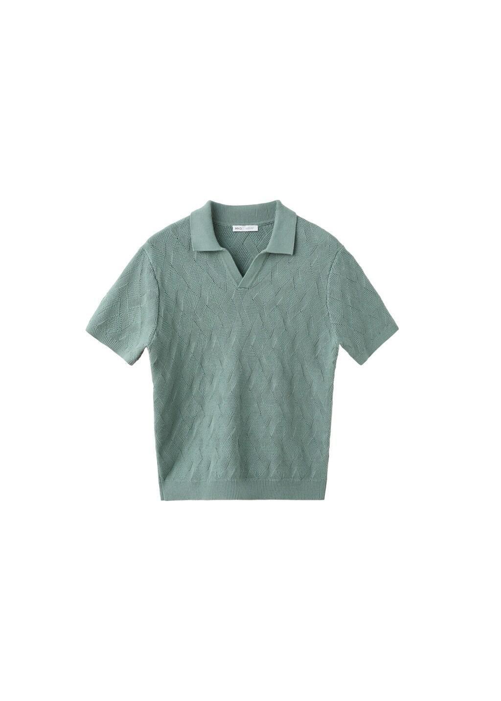Green 100% Cotton Ribbed Structured Polo Shirt, Bright Green, large image number 6