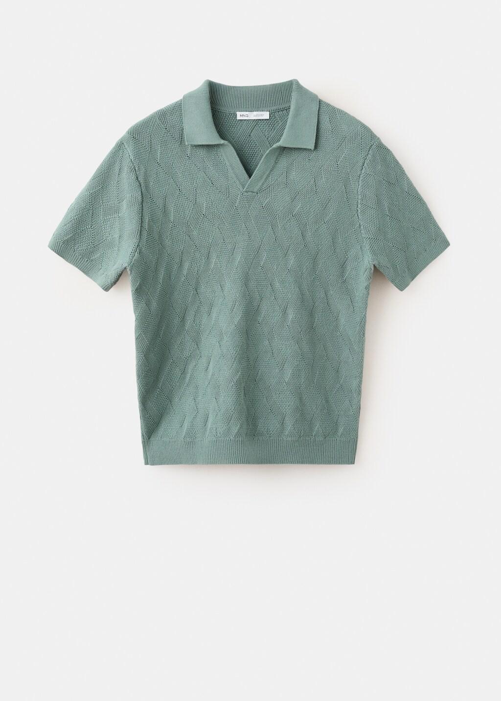 Green 100% Cotton Ribbed Structured Polo Shirt, Bright Green, large image number 7