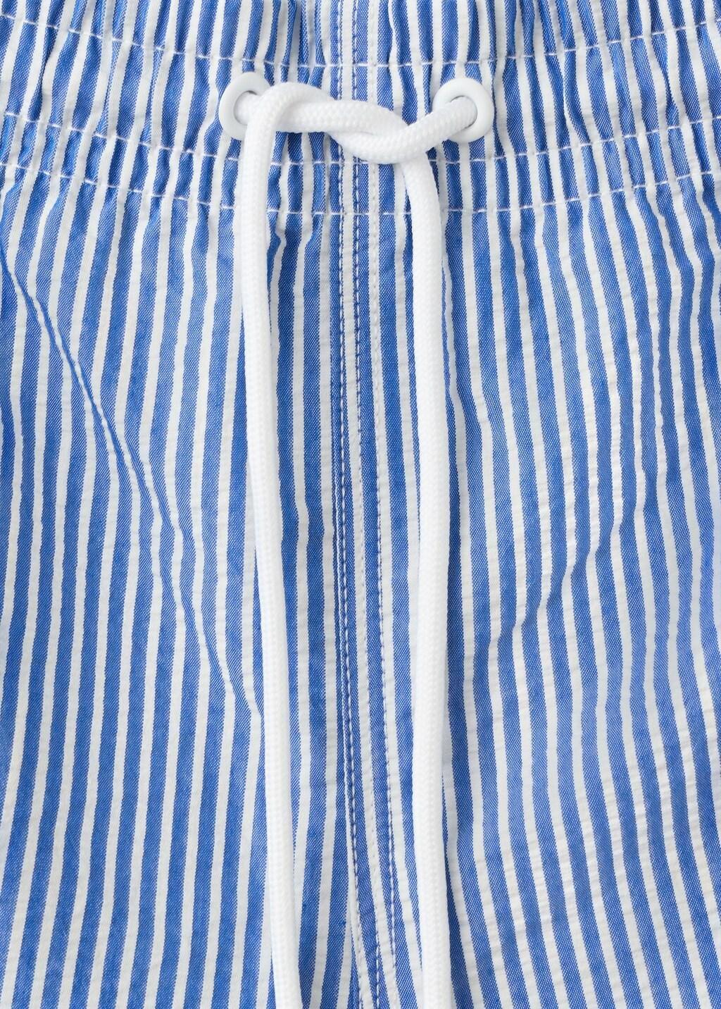 Blue Seersucker Striped Swimsuit, Medium Blue, medium