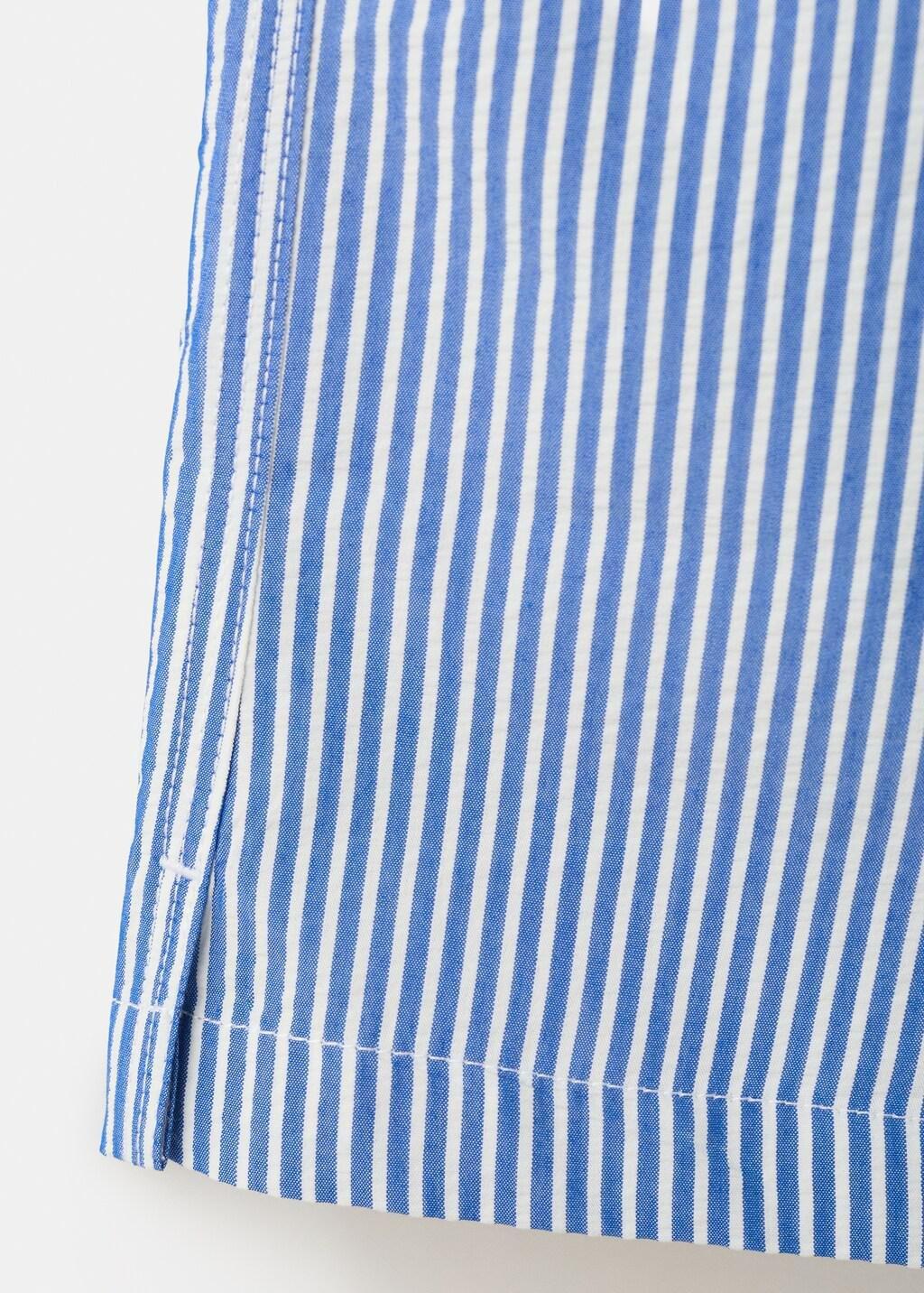 Blue Seersucker Striped Swimsuit, Medium Blue, large image number 5