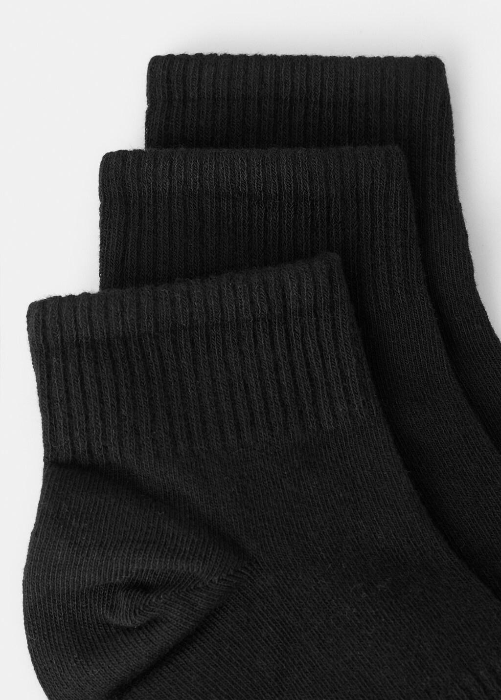 Black Cotton Socks, Set Of 3, Black, large image number 0