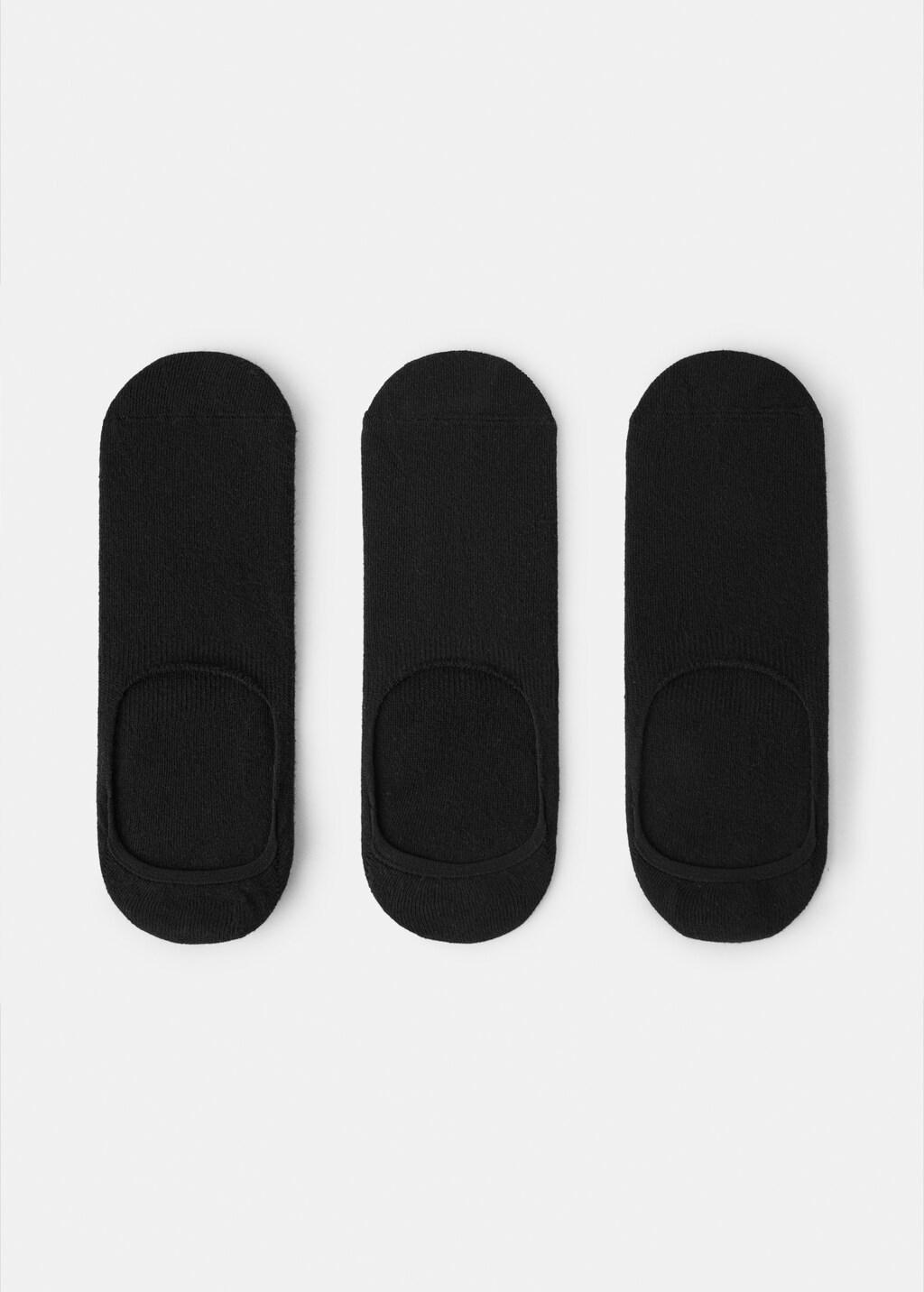 BLACK 3-pack of invisible socks, Black, large image number 0