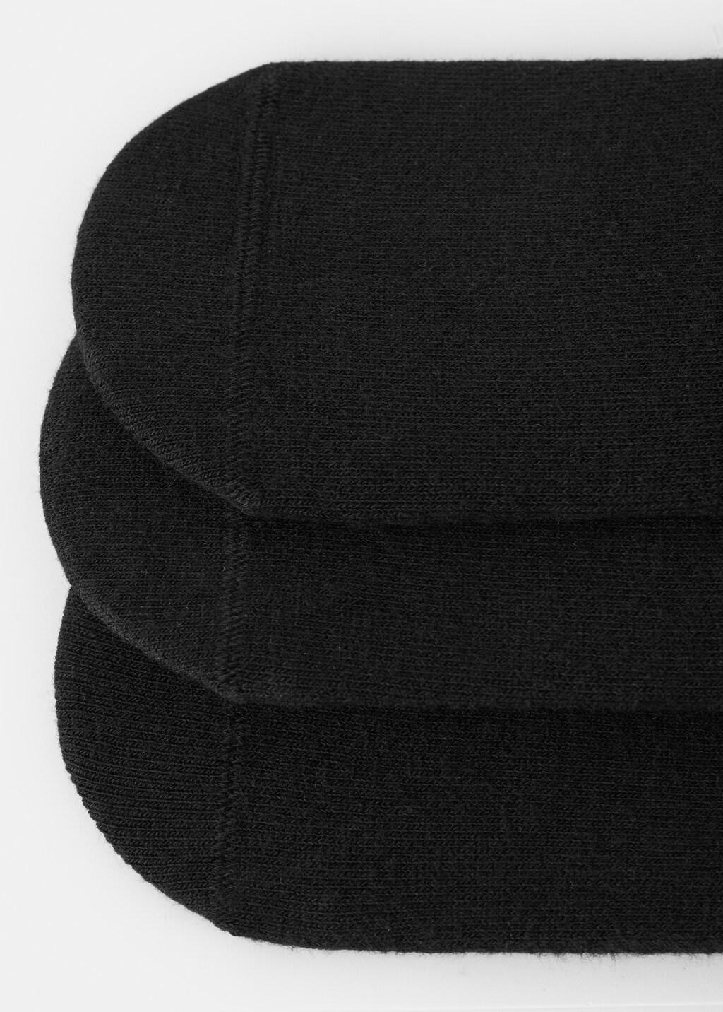 BLACK 3-pack of invisible socks, Black, medium