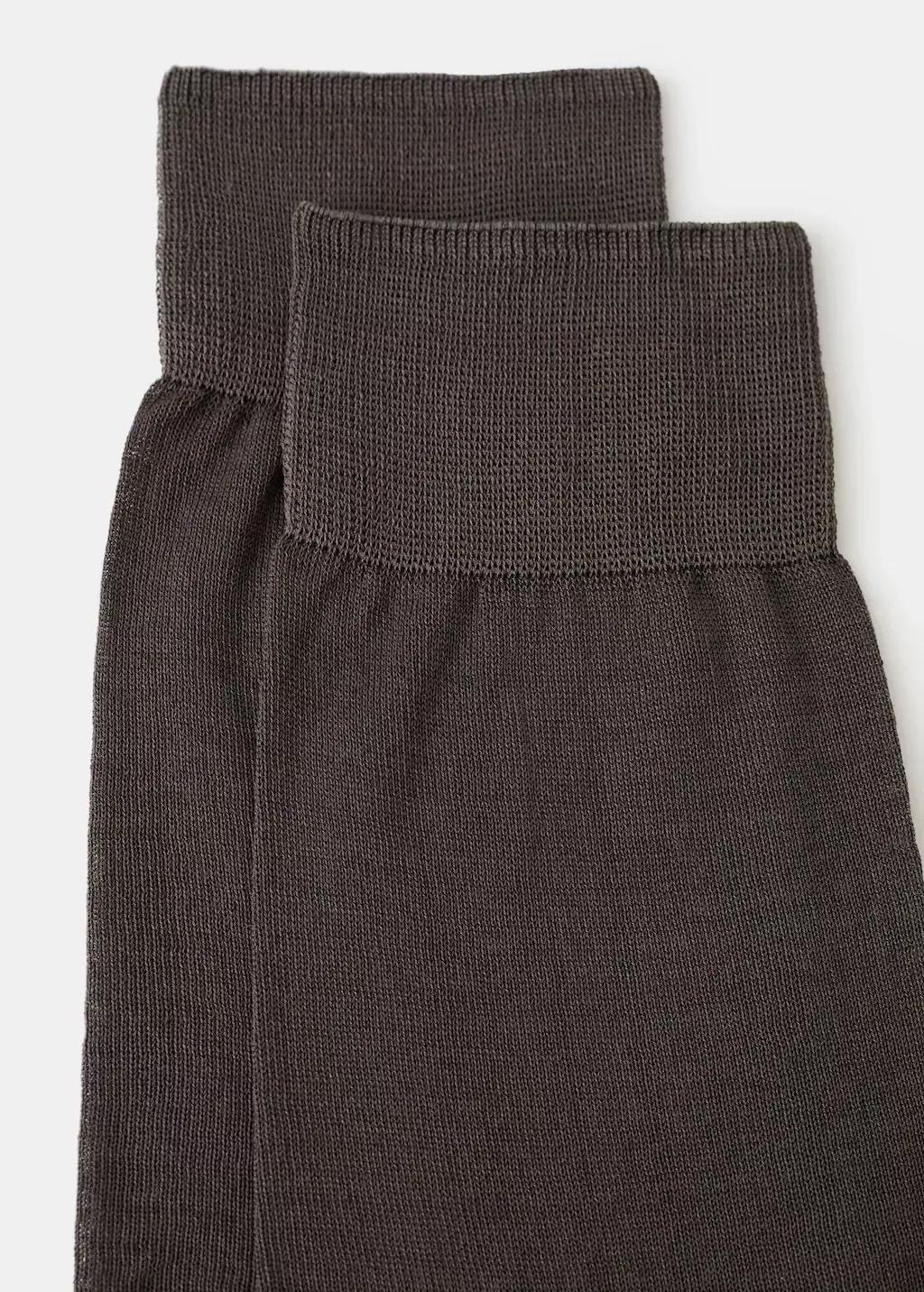 Brown Long Cotton Socks, Set Of 2, Brown, large image number 1