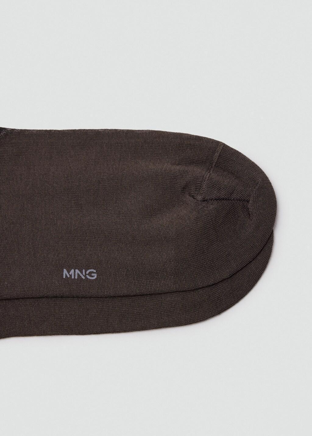 Brown Long Cotton Socks, Set Of 2, Brown, large image number 2