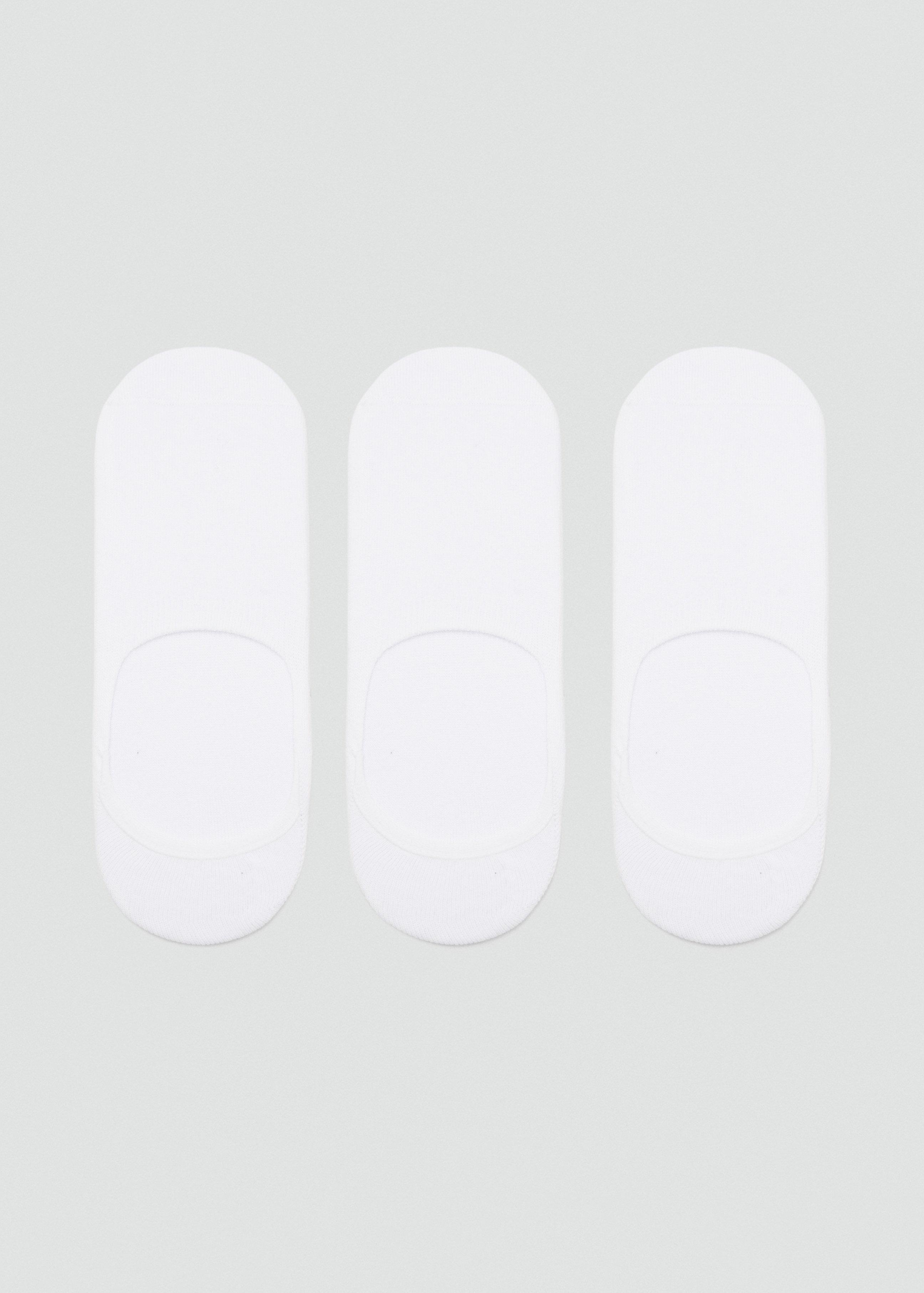 White Of Invisible Socks, Set Of 3, White, medium