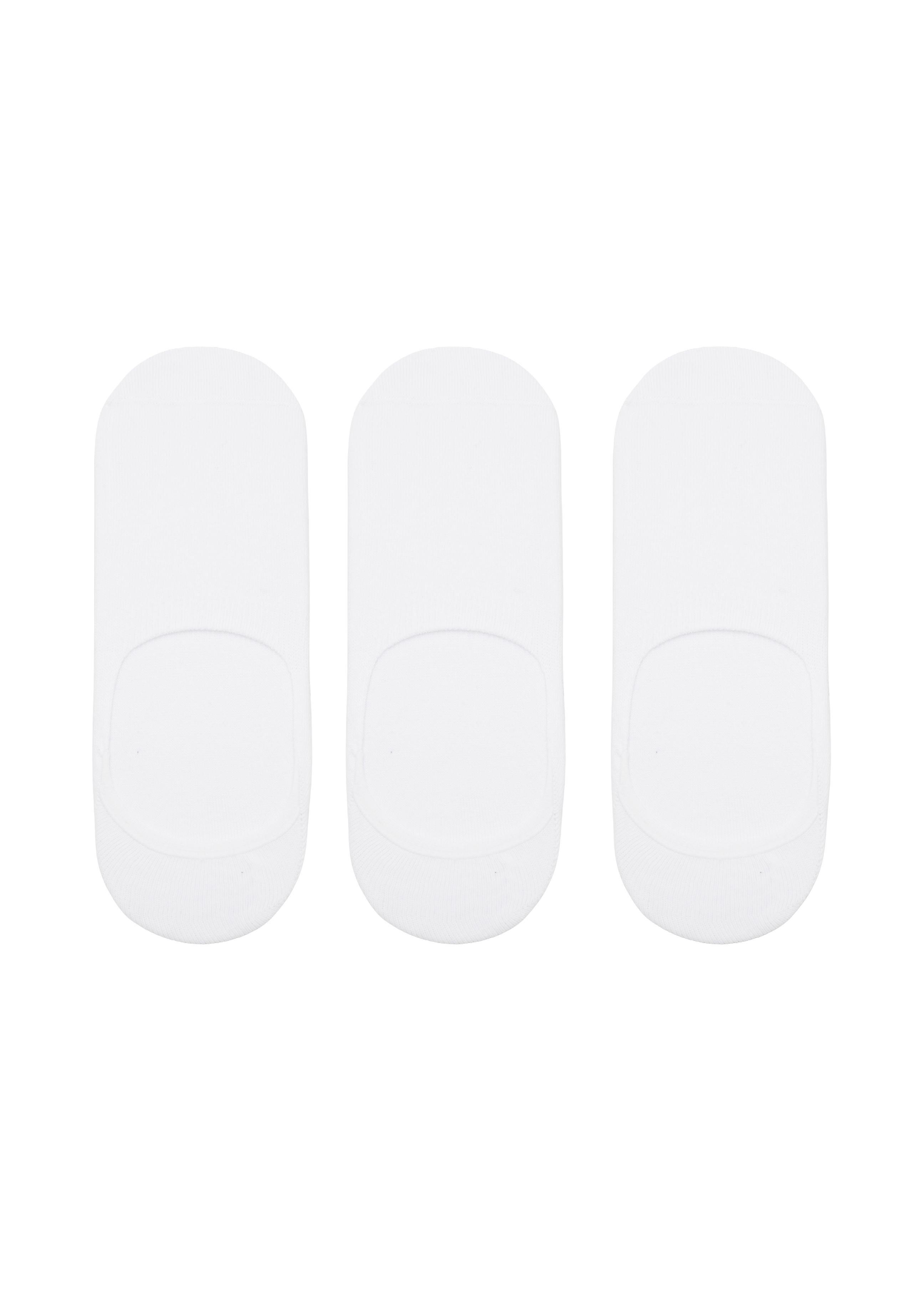 White Of Invisible Socks, Set Of 3, White, medium